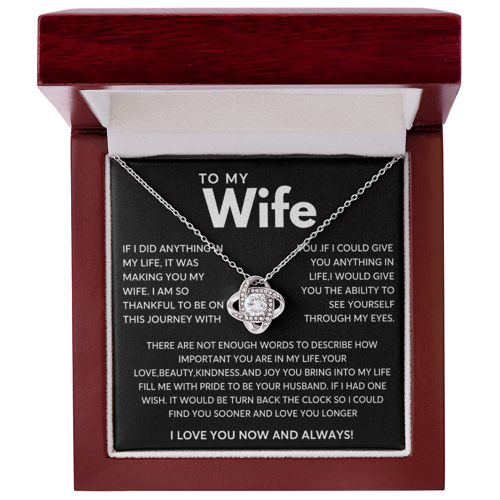 Best Present for Wife - The Day I Met You, My Life Changed - Love Knot Necklace