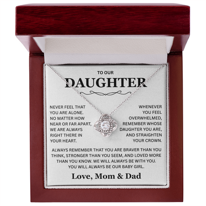 Gift for Daughter from Parents, To Our Daughter Necklace
