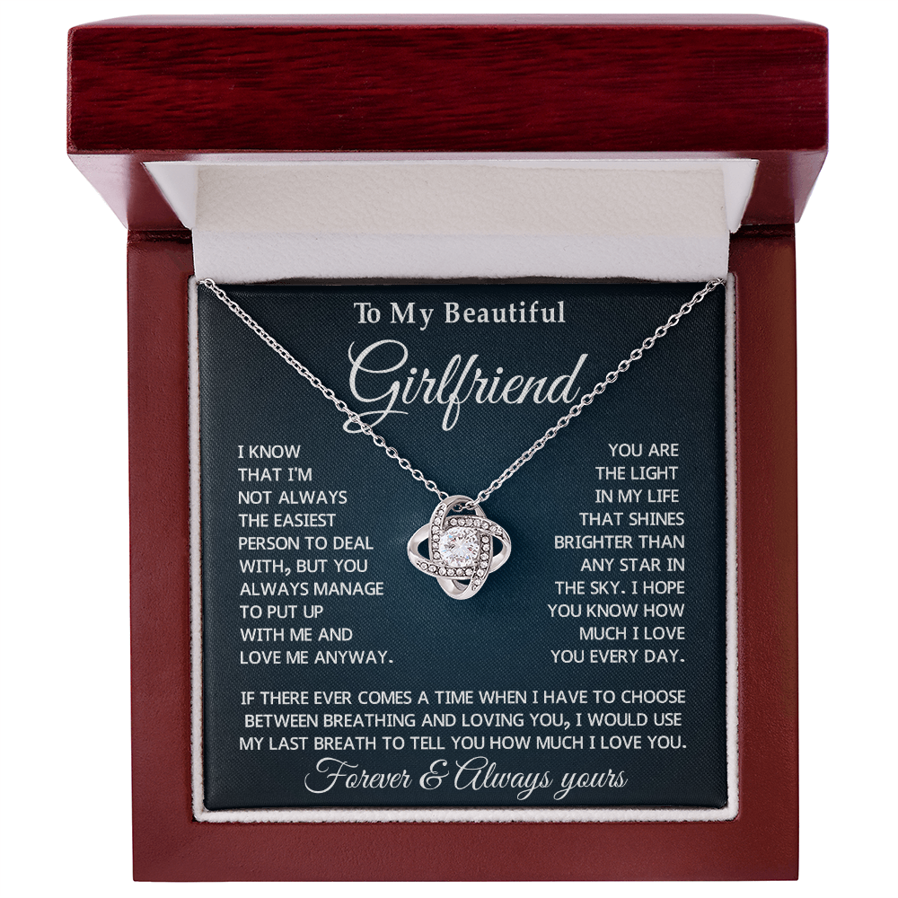 To My Girlfriend Forever Love Necklace With Message Card & Gift Box