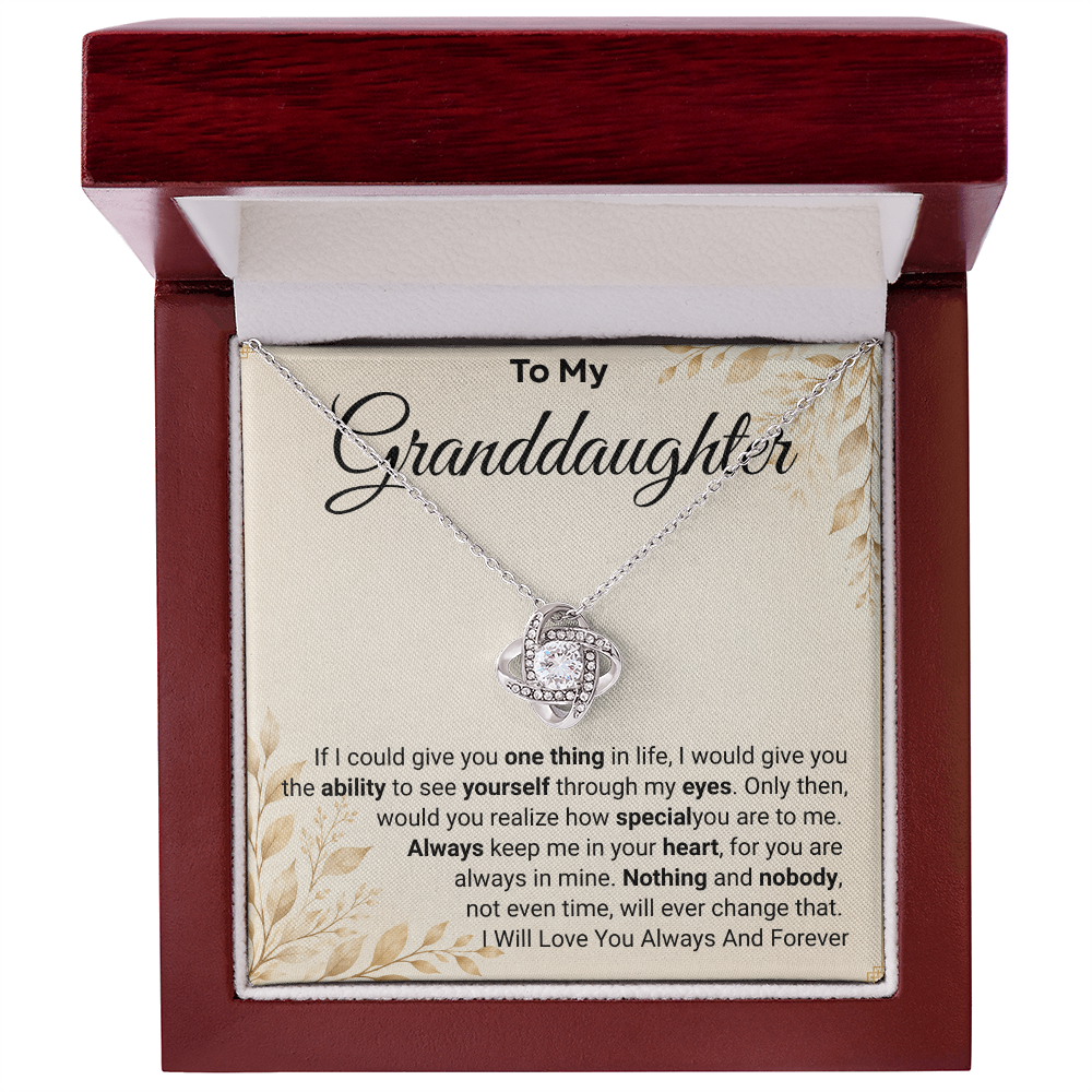 To My Granddaughter - Always Be Brave and Be Strong - Love Knot Necklace