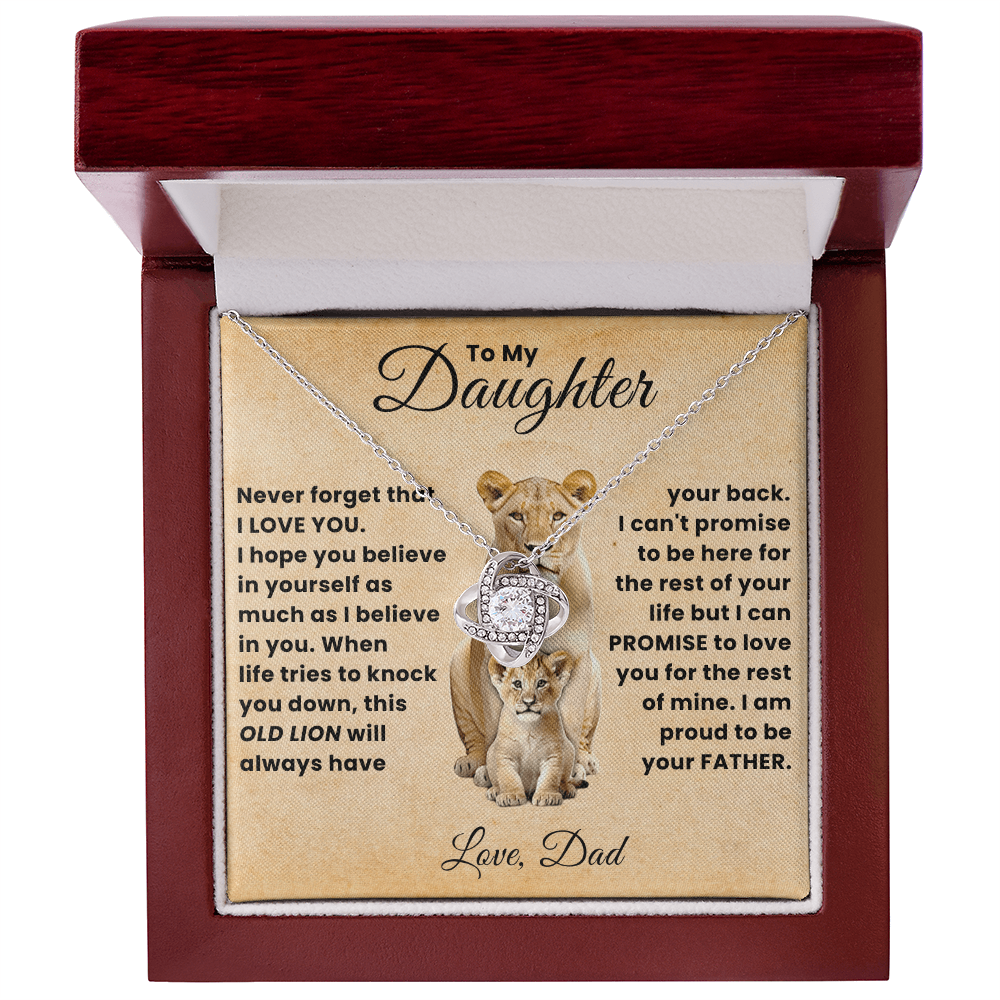 To My Amazing Daughter - The Most Beautiful Chapters of My Life - Old Lion Love Knot Necklace