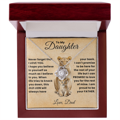To My Amazing Daughter - The Most Beautiful Chapters of My Life - Old Lion Love Knot Necklace