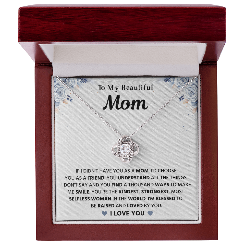 To My Mom - I Love You So Much - Love Knot Necklace