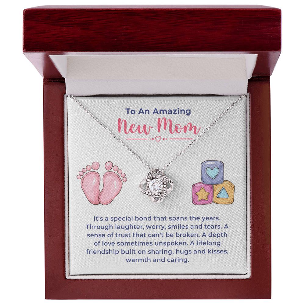 To An Amazing New Mom Gifts - Love Knot Necklace