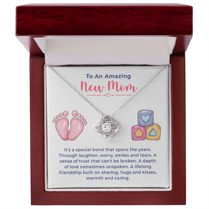 To An Amazing New Mom Gifts - Love Knot Necklace