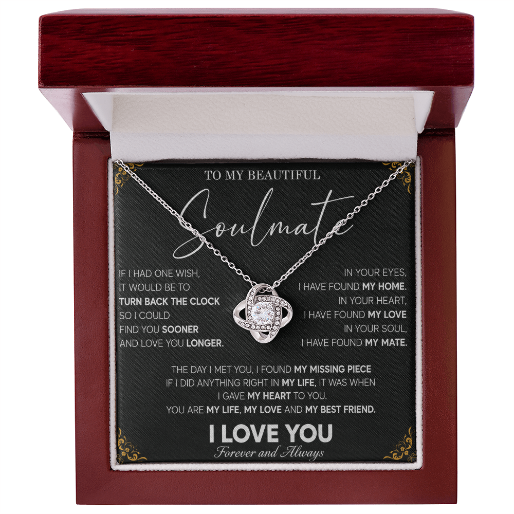 To My Beautiful Soulmate Necklace Husband to Wife Romantic Surprise Gifts