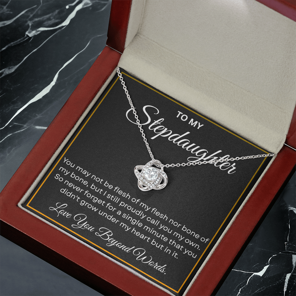 To My Stepdaughter | Always Keep Me in Your Heart | Love Knot Necklace