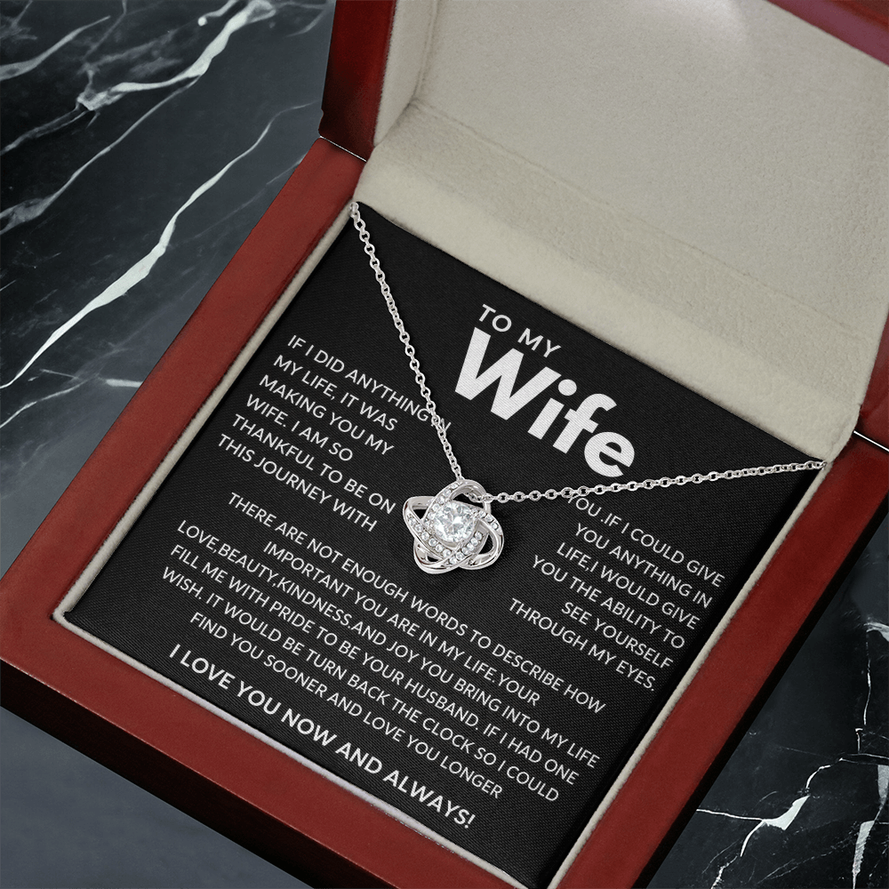Best Present for Wife - The Day I Met You, My Life Changed - Love Knot Necklace