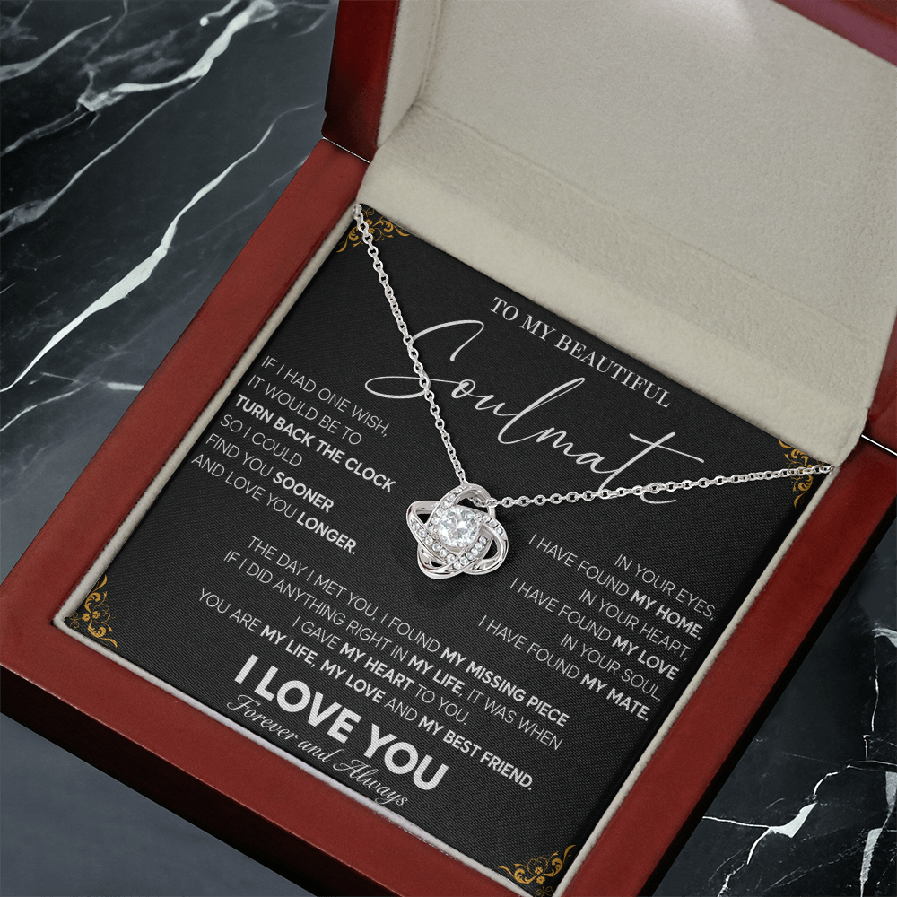 To My Beautiful Soulmate Necklace Husband to Wife Romantic Surprise Gifts