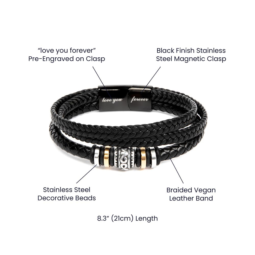 College Graduation Gifts For Young Man - Love You Forever Bracelet