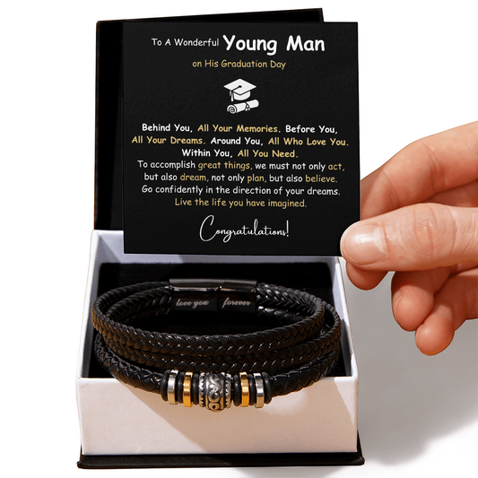 College Graduation Gifts For Young Man - Love You Forever Bracelet