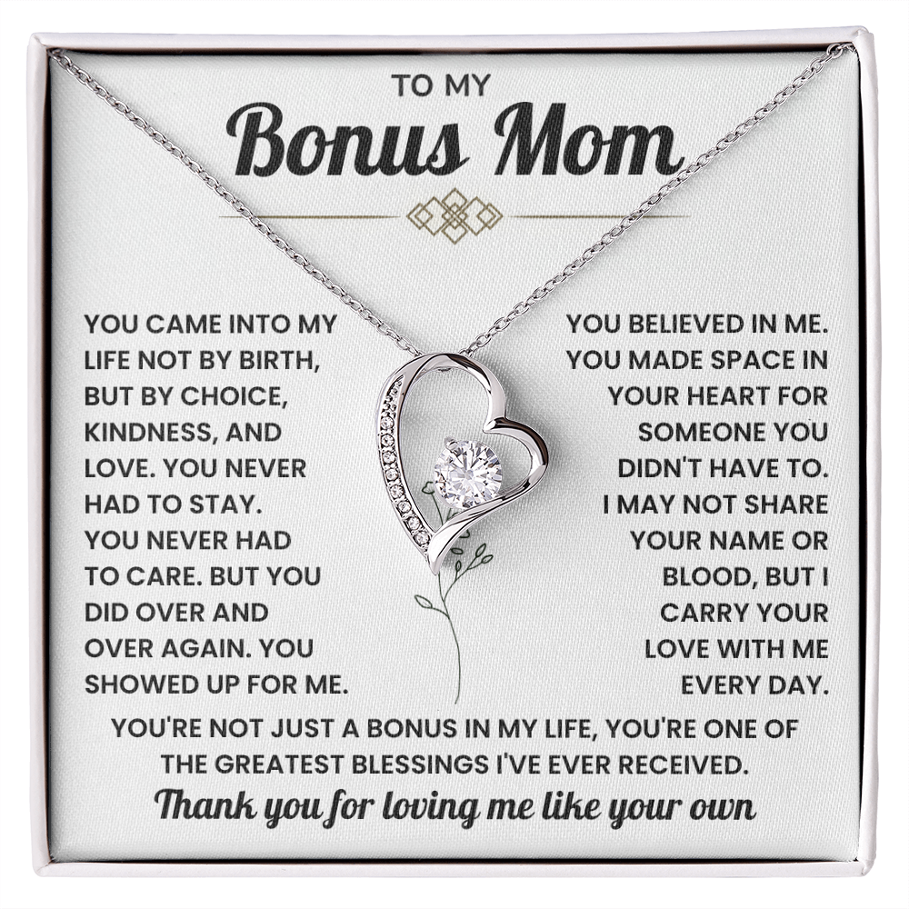 Bonus Mom Necklace Gift – Beautiful Stepmother Jewelry | Emotional Thank You Gift for Bonus Mom