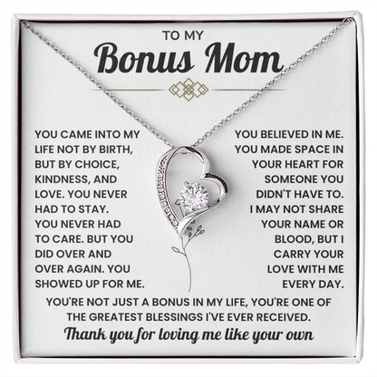 Bonus Mom Necklace Gift – Beautiful Stepmother Jewelry | Emotional Thank You Gift for Bonus Mom