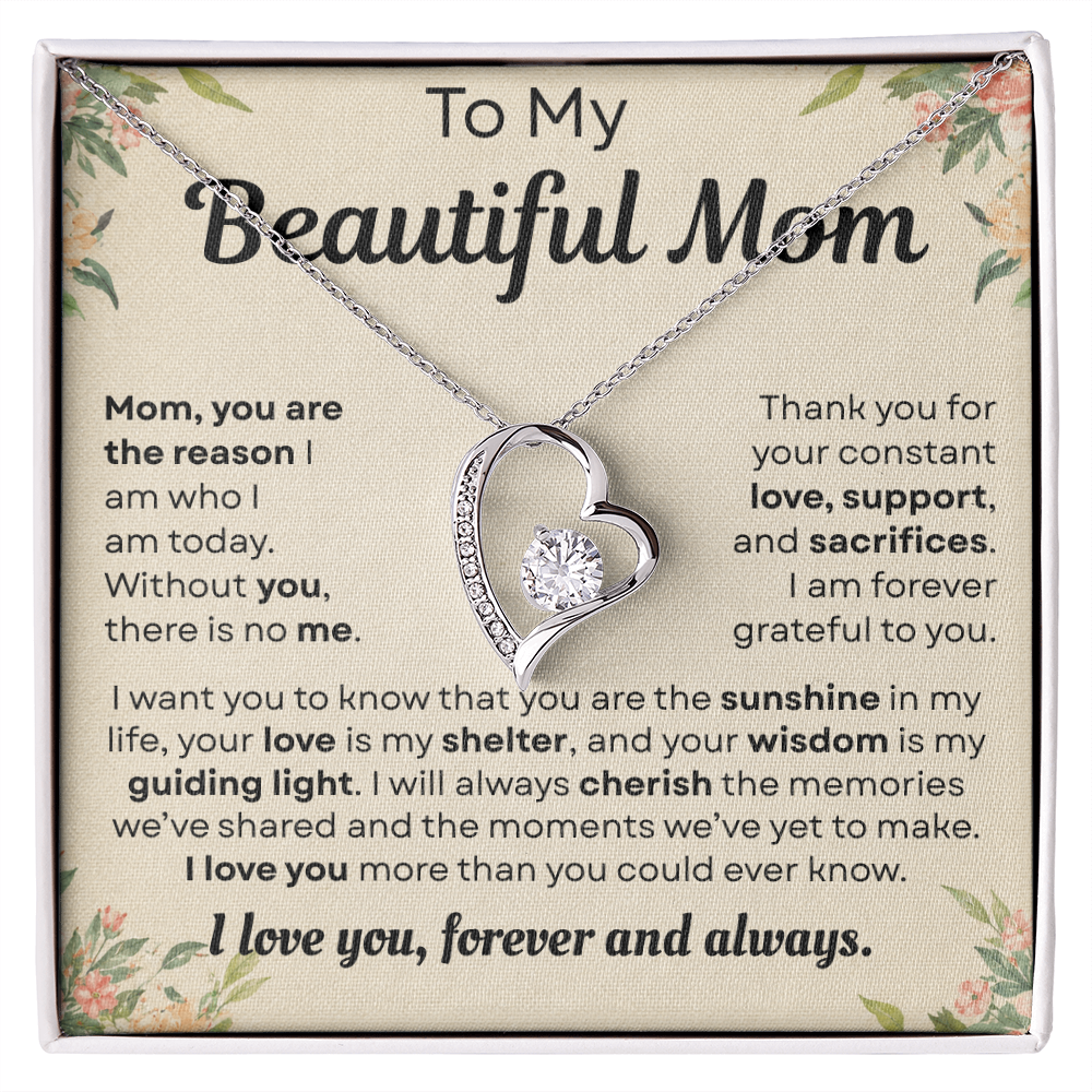 To My Mom - Thank You for Guiding Me Through All of This - Forever Love Necklace
