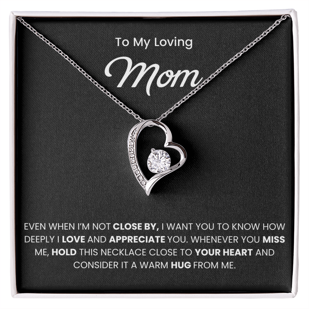 To My Mom Necklace With Message Card, Mothers Day Gift From Son, Daughter