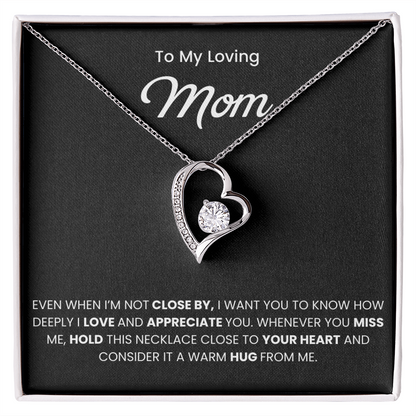 To My Mom Necklace With Message Card, Mothers Day Gift From Son, Daughter