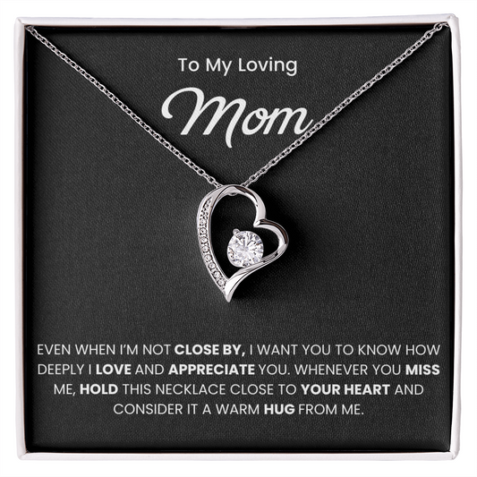 To My Mom Necklace With Message Card, Mothers Day Gift From Son, Daughter