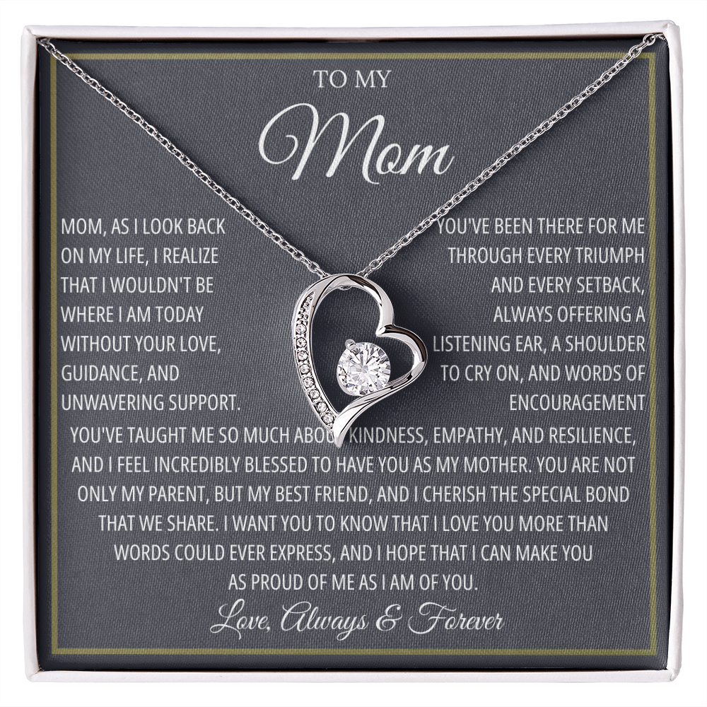 Mom Necklace for Women With Heartfelt Message & Gift Box