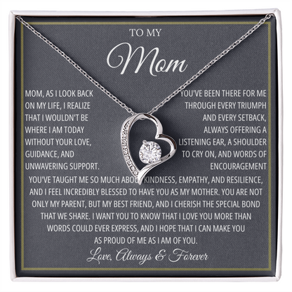 Mom Necklace for Women With Heartfelt Message & Gift Box
