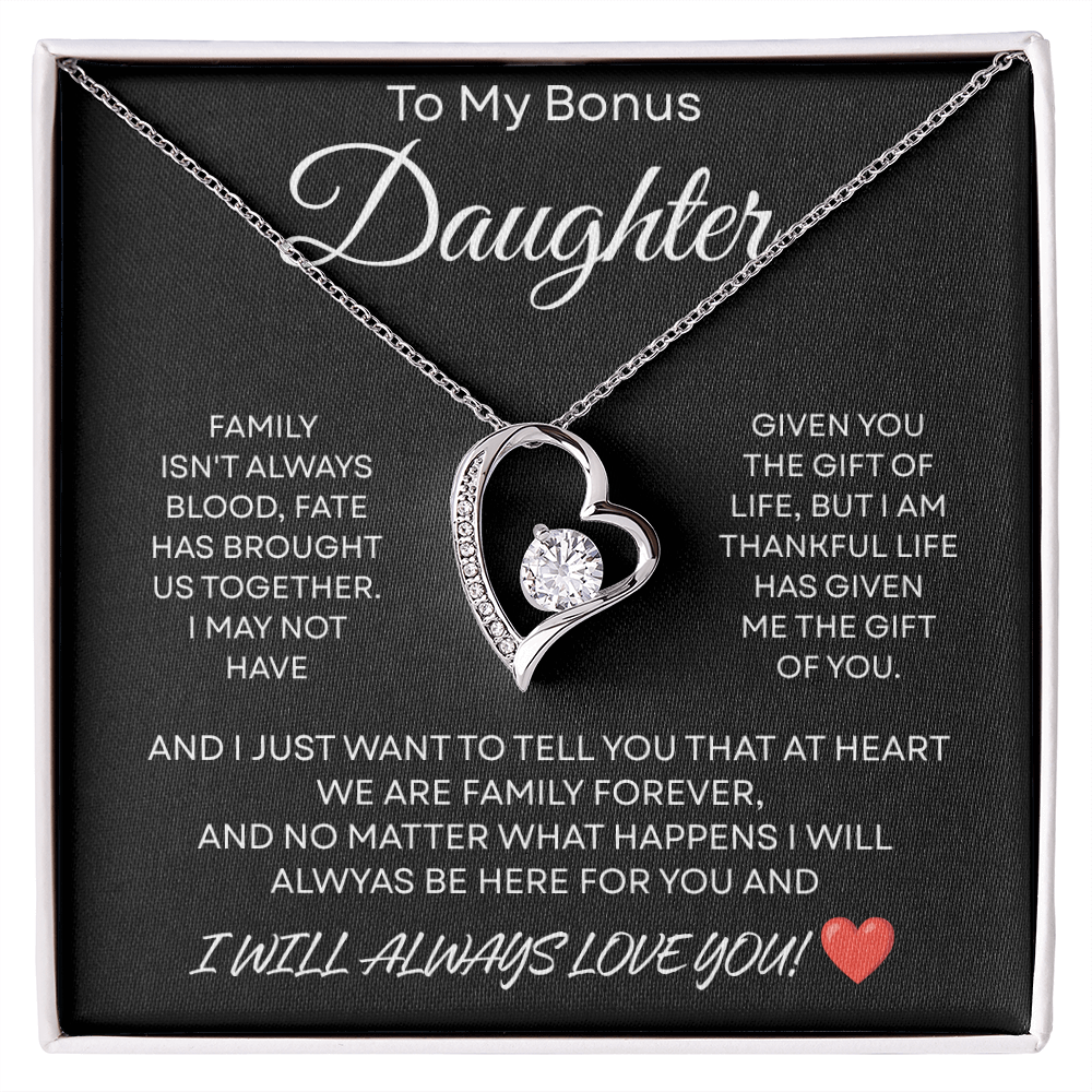 Bonus Daughter Necklace Gifts From Stepdad Stepmom With Heartfelt Message