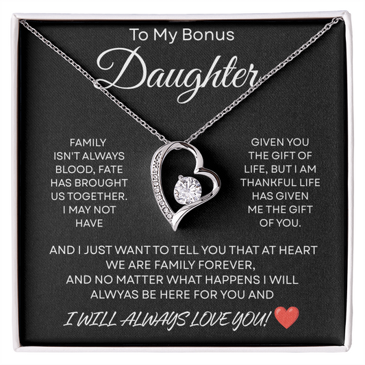 Bonus Daughter Necklace Gifts From Stepdad Stepmom With Heartfelt Message