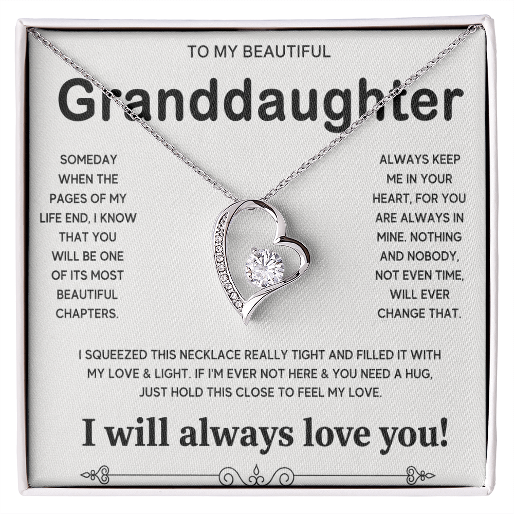 To My Granddaughter, Forever Love  Necklace Gift From Grandpa