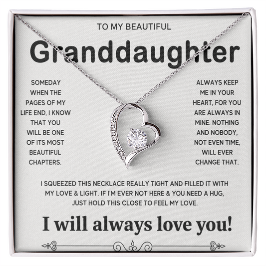 To My Granddaughter, Forever Love  Necklace Gift From Grandpa