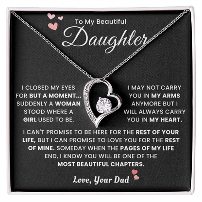 To My Daughter Necklace From Mom Dad - Mother's Day Jewelry With Gift Box
