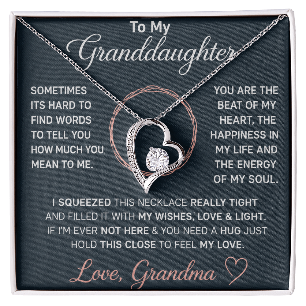 To My Granddaughter | Always Keep Me in Your Heart | Forever Love Necklace