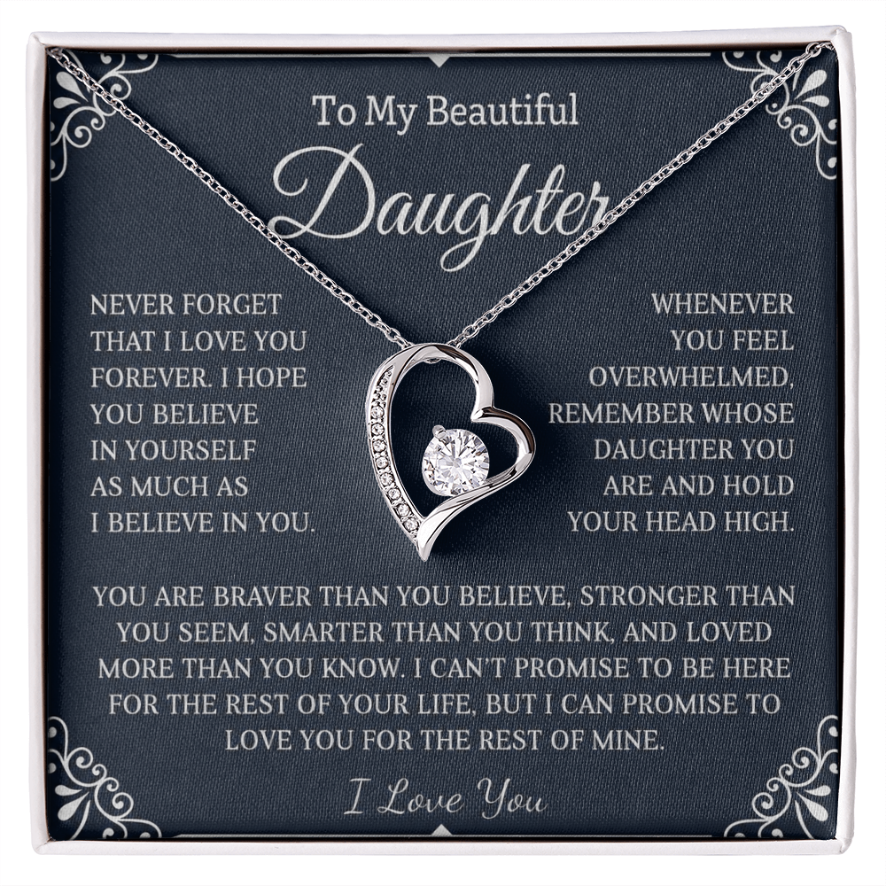 To My Daughter - Never Forget That I Love You - Forever Love Necklace