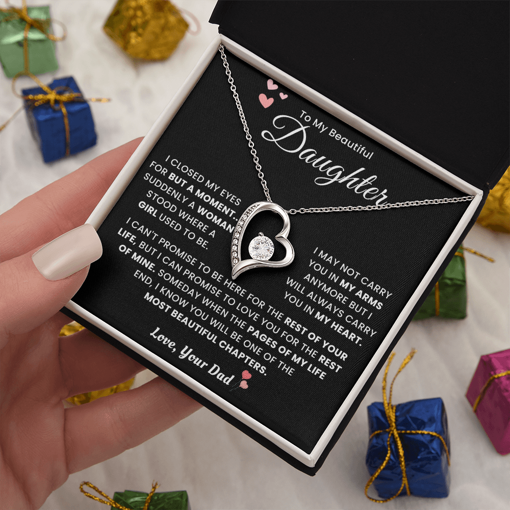 To My Daughter Necklace From Mom Dad - Mother's Day Jewelry With Gift Box