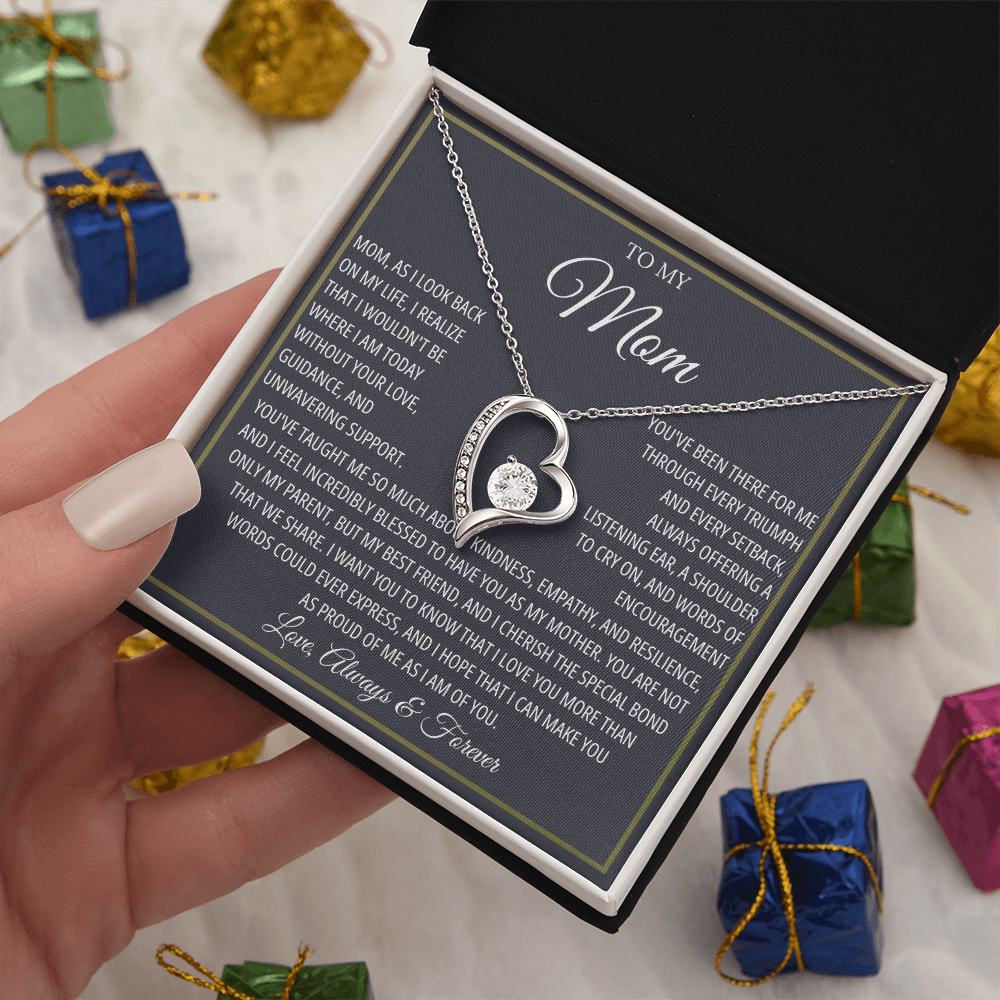 Mom Necklace for Women With Heartfelt Message & Gift Box