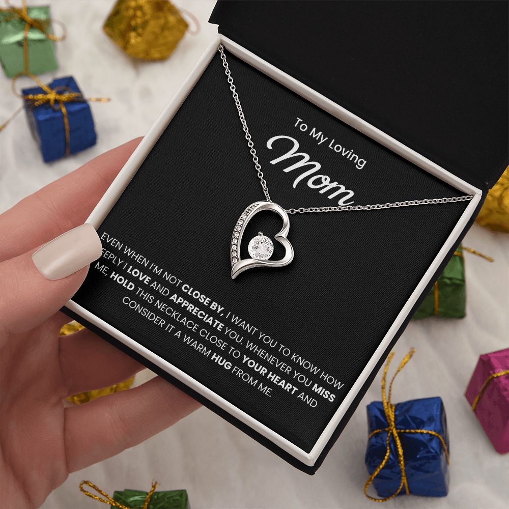 To My Mom Necklace With Message Card, Mothers Day Gift From Son, Daughter