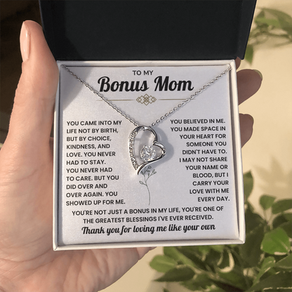 Bonus Mom Necklace Gift – Beautiful Stepmother Jewelry | Emotional Thank You Gift for Bonus Mom