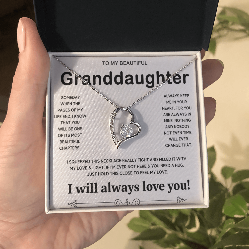 To My Granddaughter, Forever Love  Necklace Gift From Grandpa