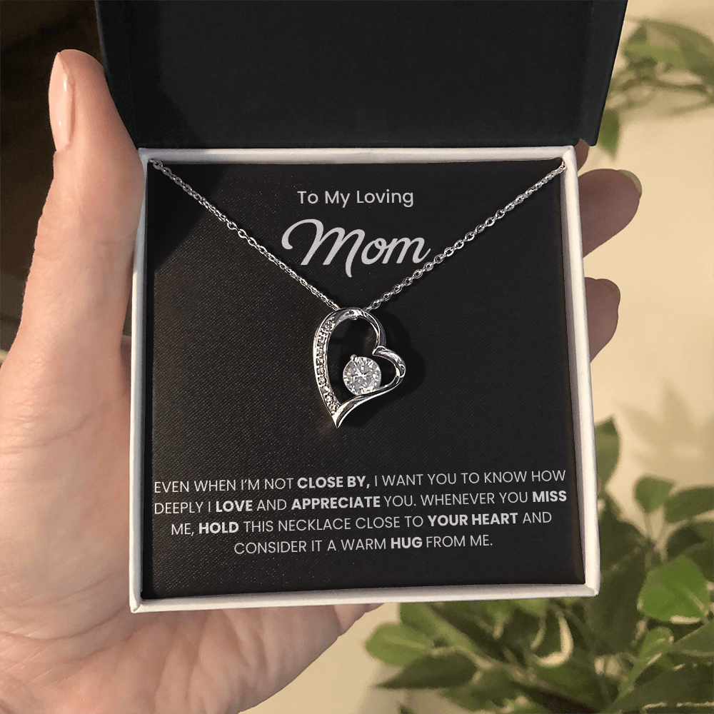 To My Mom Necklace With Message Card, Mothers Day Gift From Son, Daughter