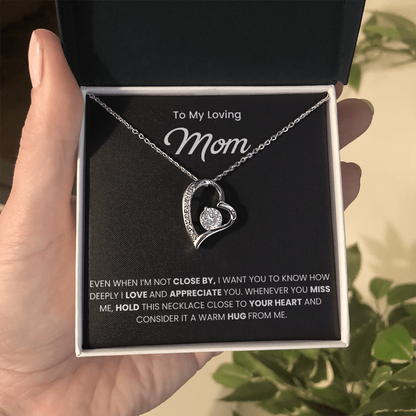 To My Mom Necklace With Message Card, Mothers Day Gift From Son, Daughter