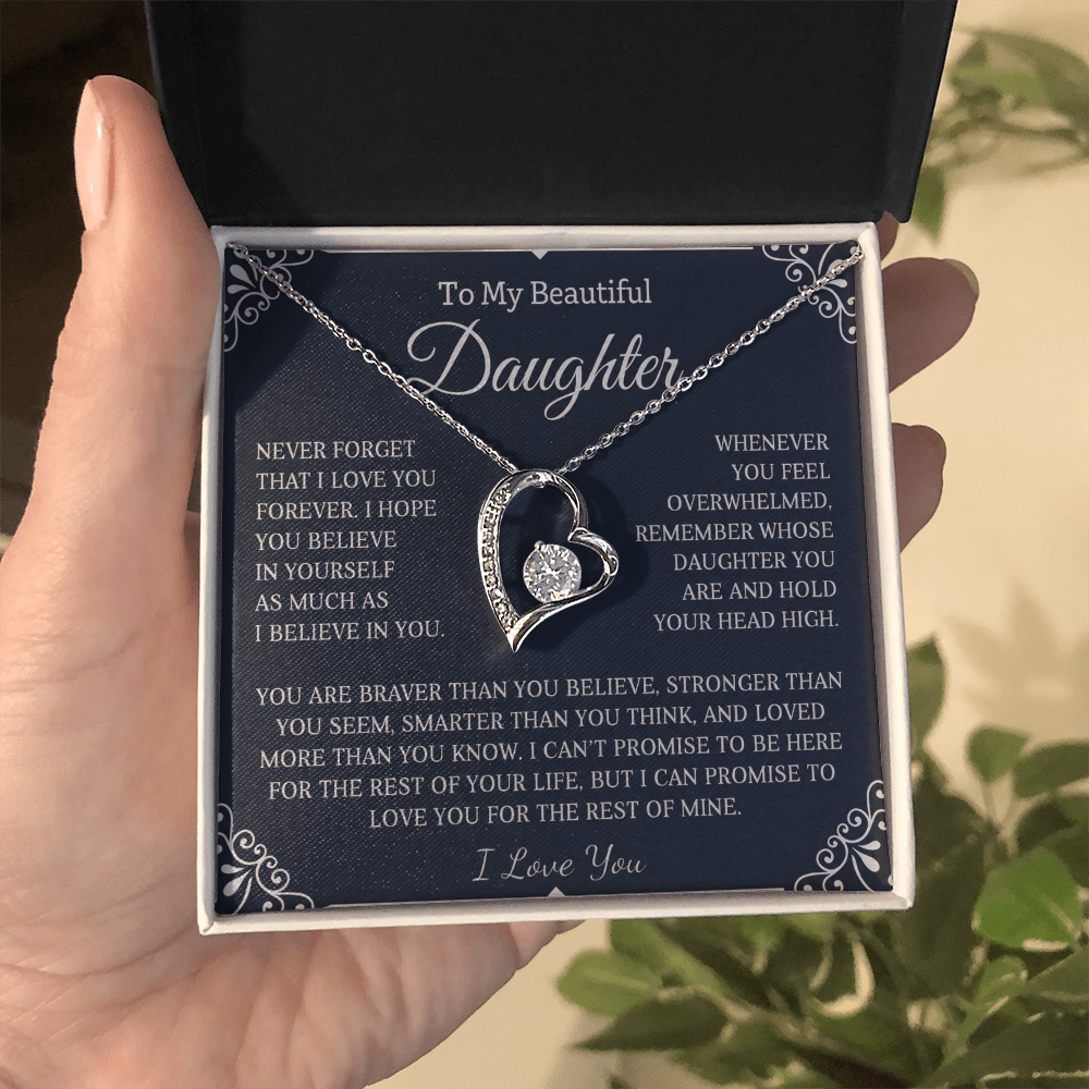 To My Daughter - Never Forget That I Love You - Forever Love Necklace