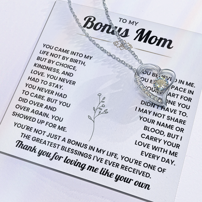 Bonus Mom Necklace Gift – Beautiful Stepmother Jewelry | Emotional Thank You Gift for Bonus Mom
