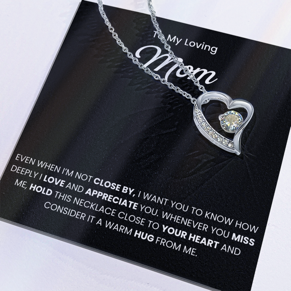 To My Mom Necklace With Message Card, Mothers Day Gift From Son, Daughter