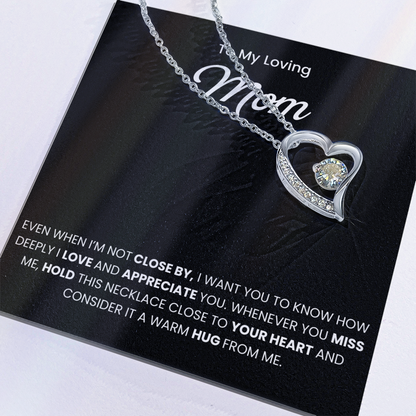 To My Mom Necklace With Message Card, Mothers Day Gift From Son, Daughter