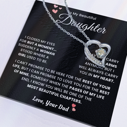 To My Daughter Necklace From Mom Dad - Mother's Day Jewelry With Gift Box