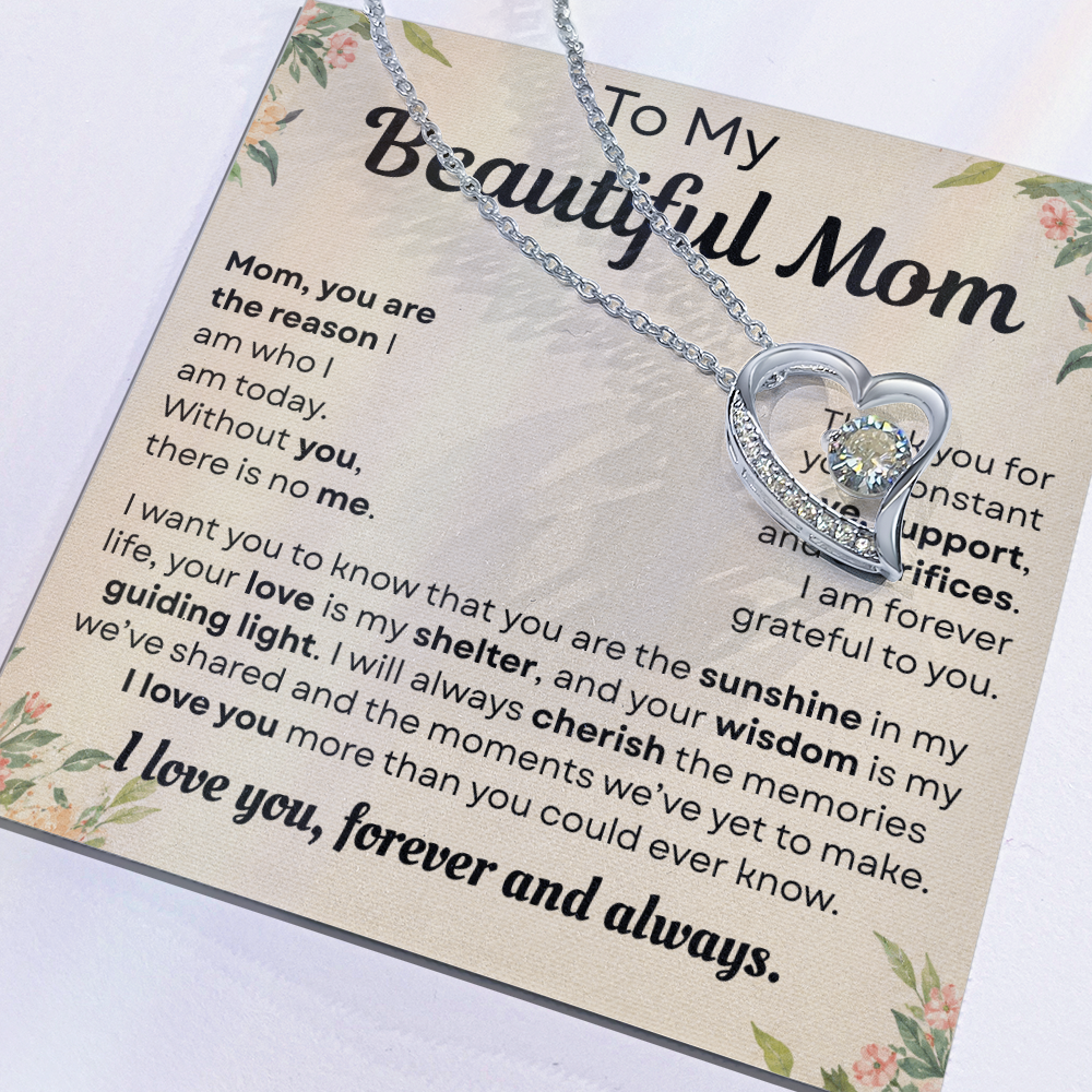 To My Mom - Thank You for Guiding Me Through All of This - Forever Love Necklace