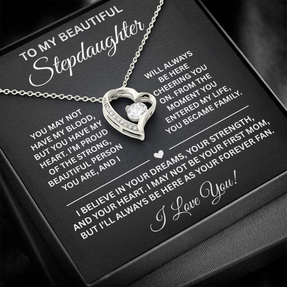 To My Stepdaughter - Never Forget How Much I Love You - Forever Love Necklace