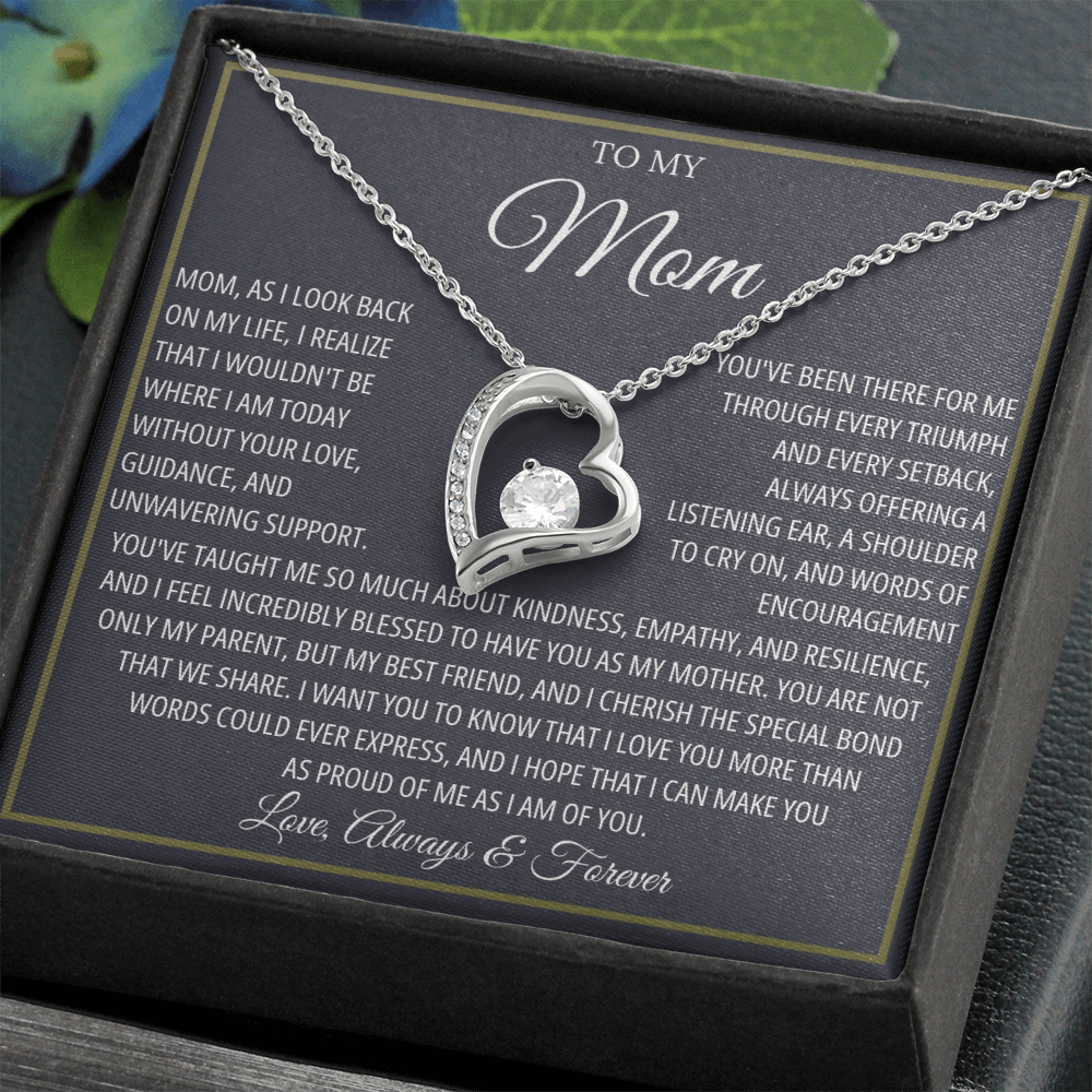 Mom Necklace for Women With Heartfelt Message & Gift Box