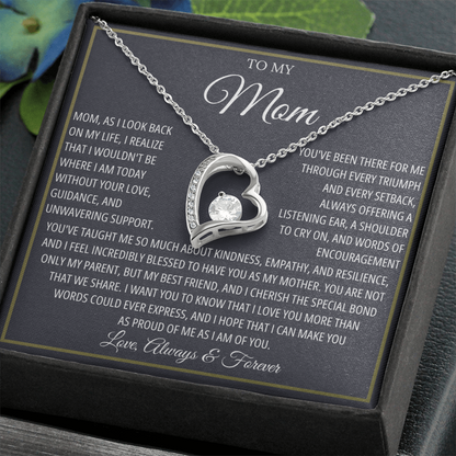 Mom Necklace for Women With Heartfelt Message & Gift Box