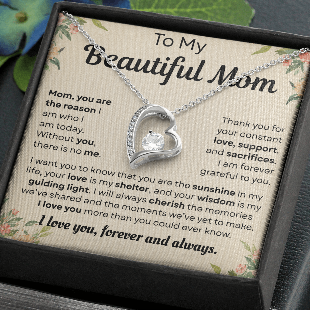 To My Mom - Thank You for Guiding Me Through All of This - Forever Love Necklace