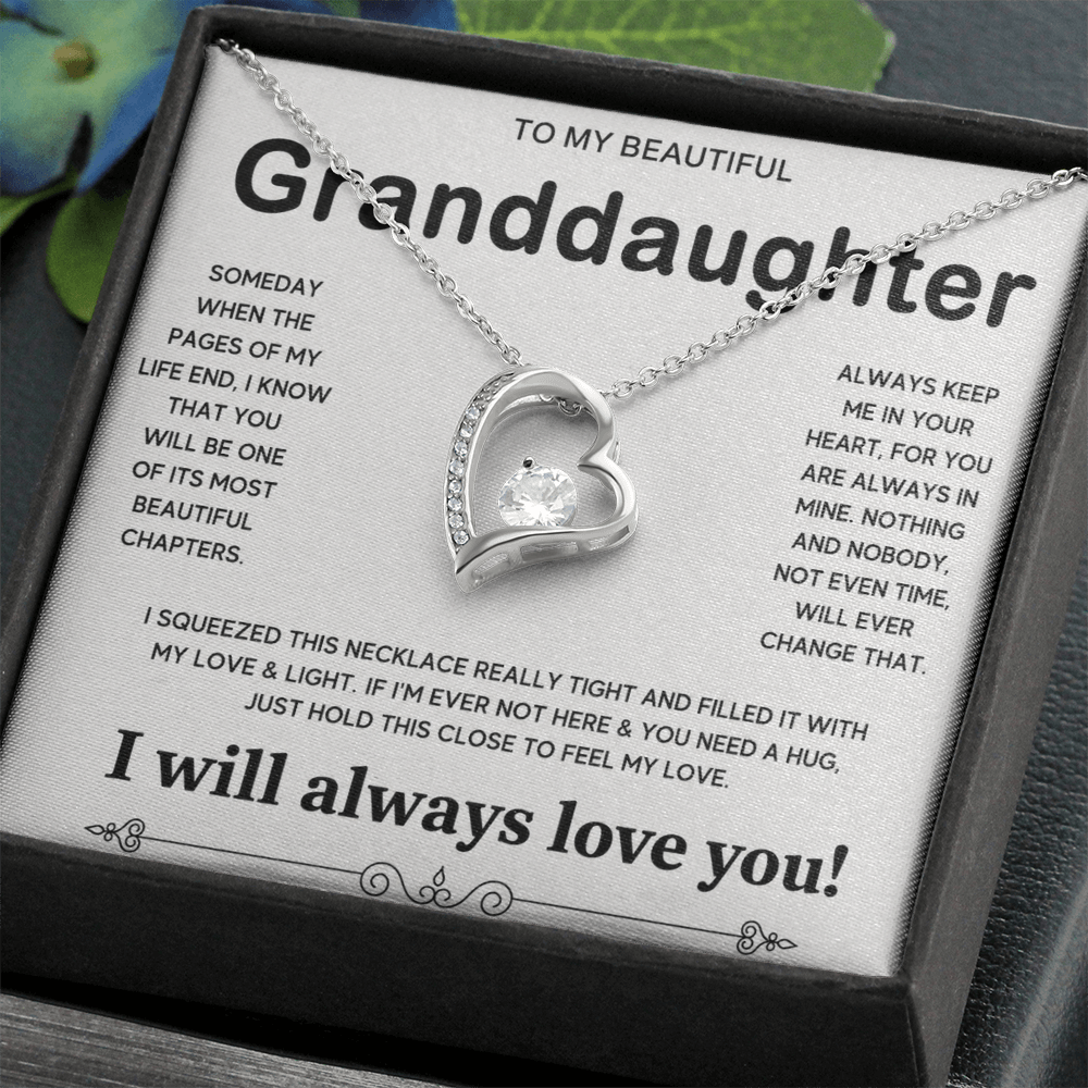 To My Granddaughter, Forever Love  Necklace Gift From Grandpa