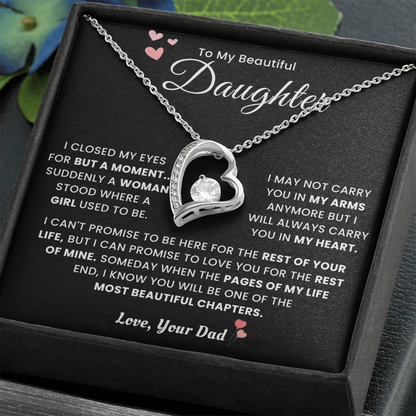 To My Daughter Necklace From Mom Dad - Mother's Day Jewelry With Gift Box