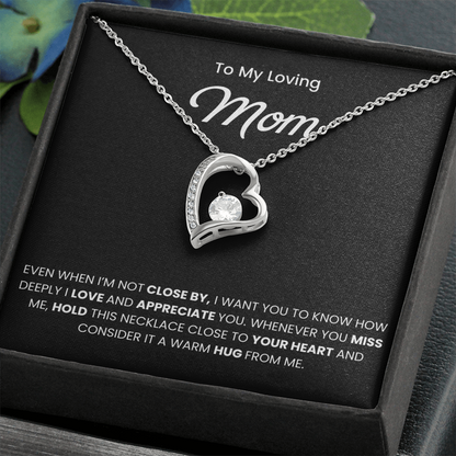 To My Mom Necklace With Message Card, Mothers Day Gift From Son, Daughter